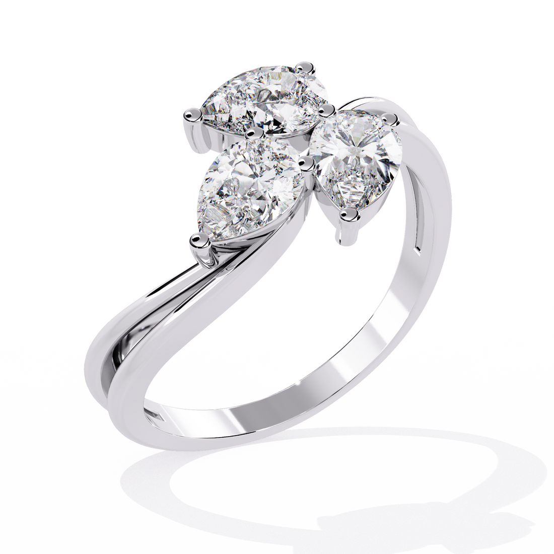 Celeste Trio Pear-Cut Ring | 925 Sterling Silver