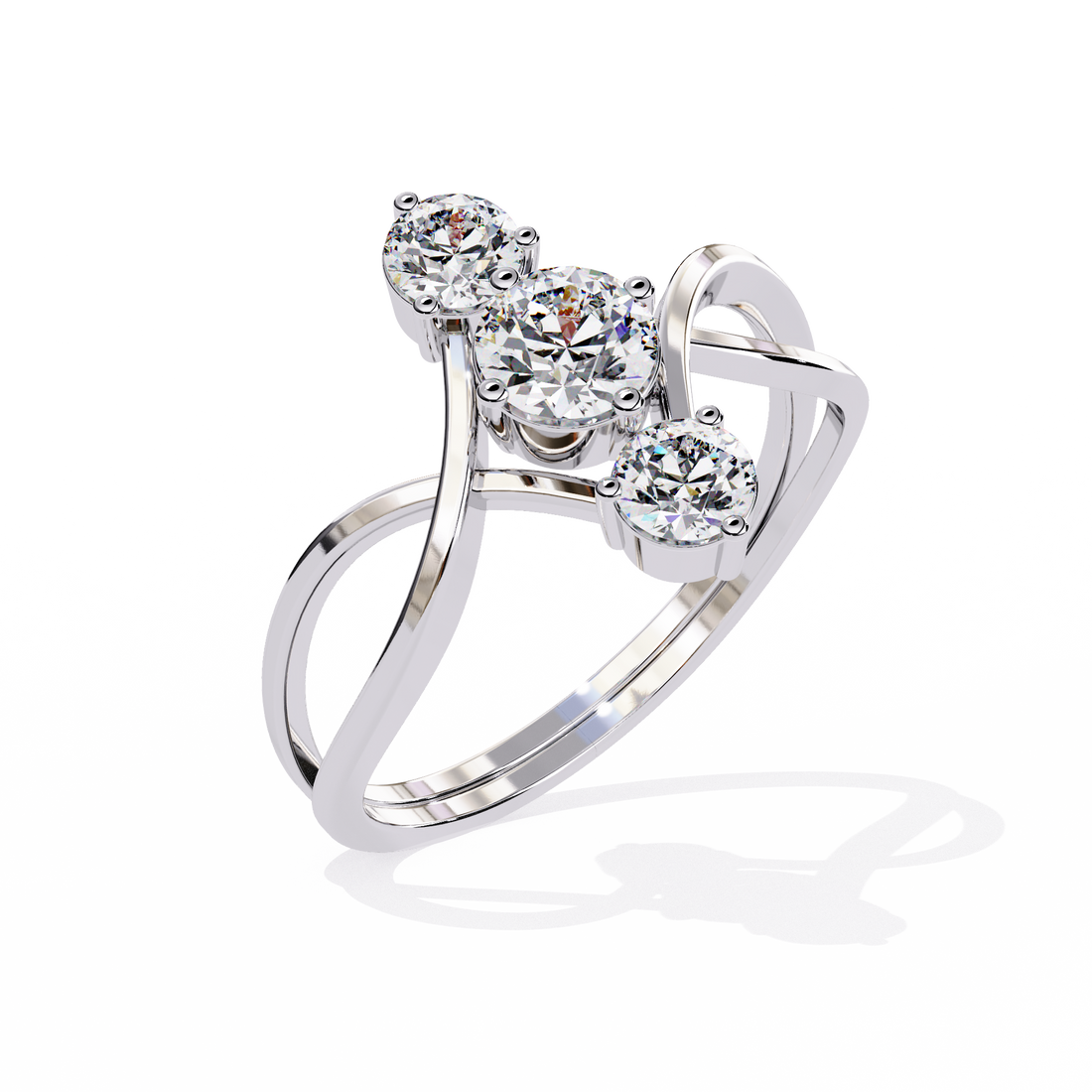 Celeste Arc Three-Stone Ring | 925 Sterling Silver