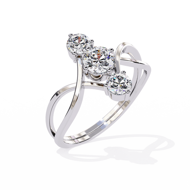 Celeste Arc Three-Stone Ring | 925 Sterling Silver