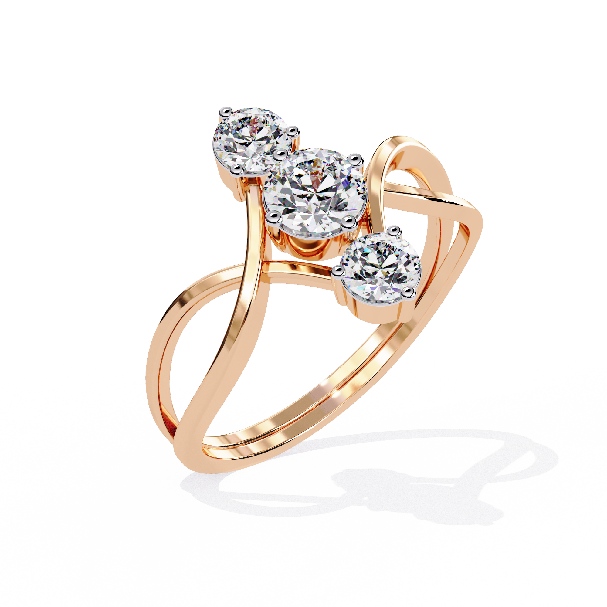 Celeste Arc Three-Stone Ring | 925 Sterling Silver