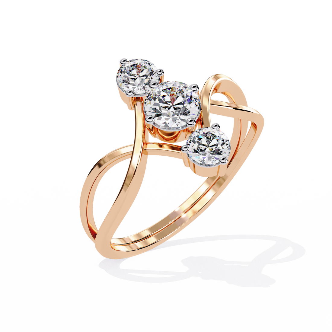 Celeste Arc Three-Stone Ring | 925 Sterling Silver