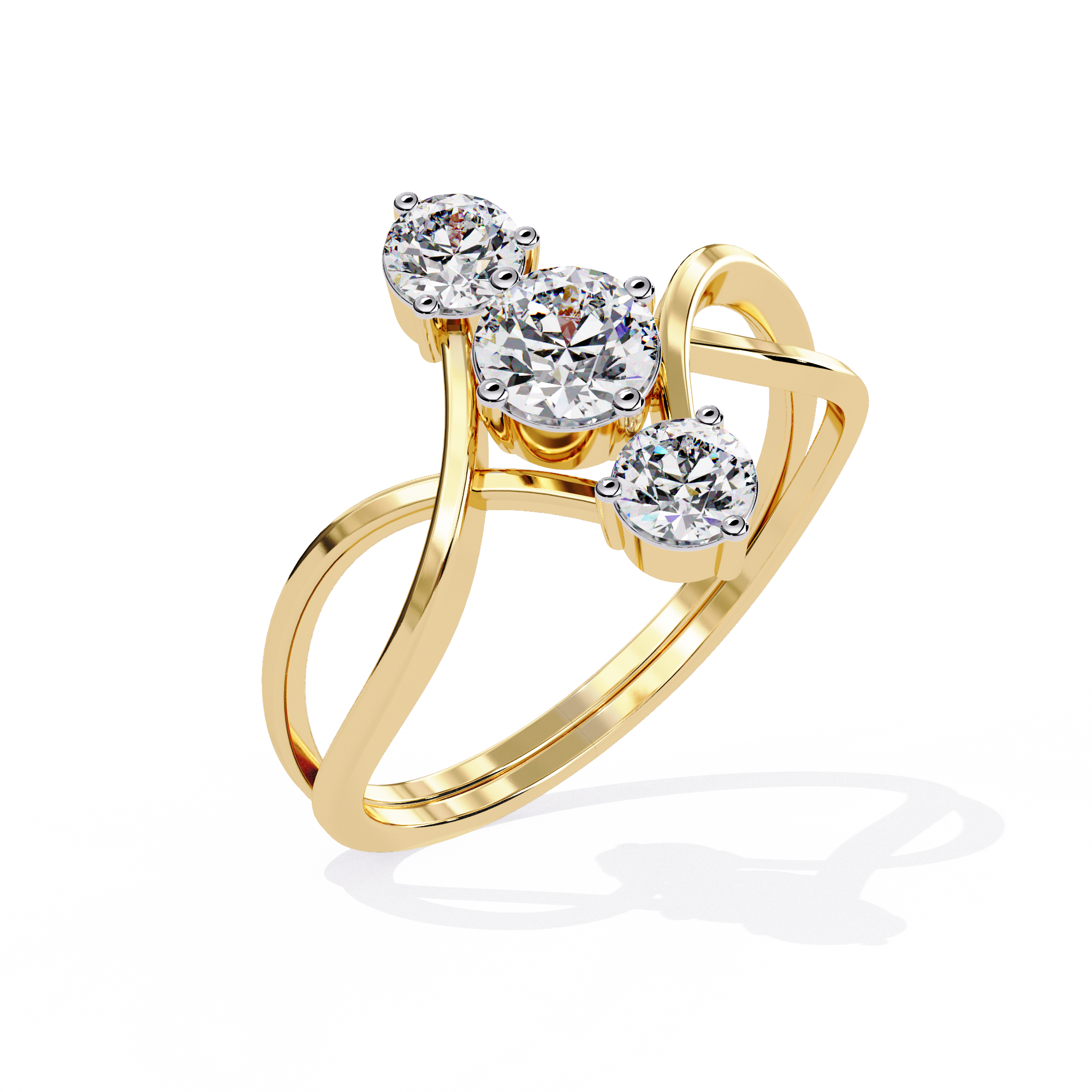 Celeste Arc Three-Stone Ring | 925 Sterling Silver