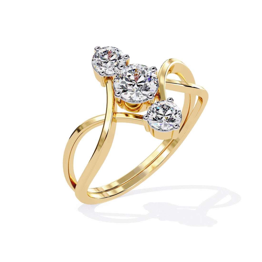 Celeste Arc Three-Stone Ring | 925 Sterling Silver