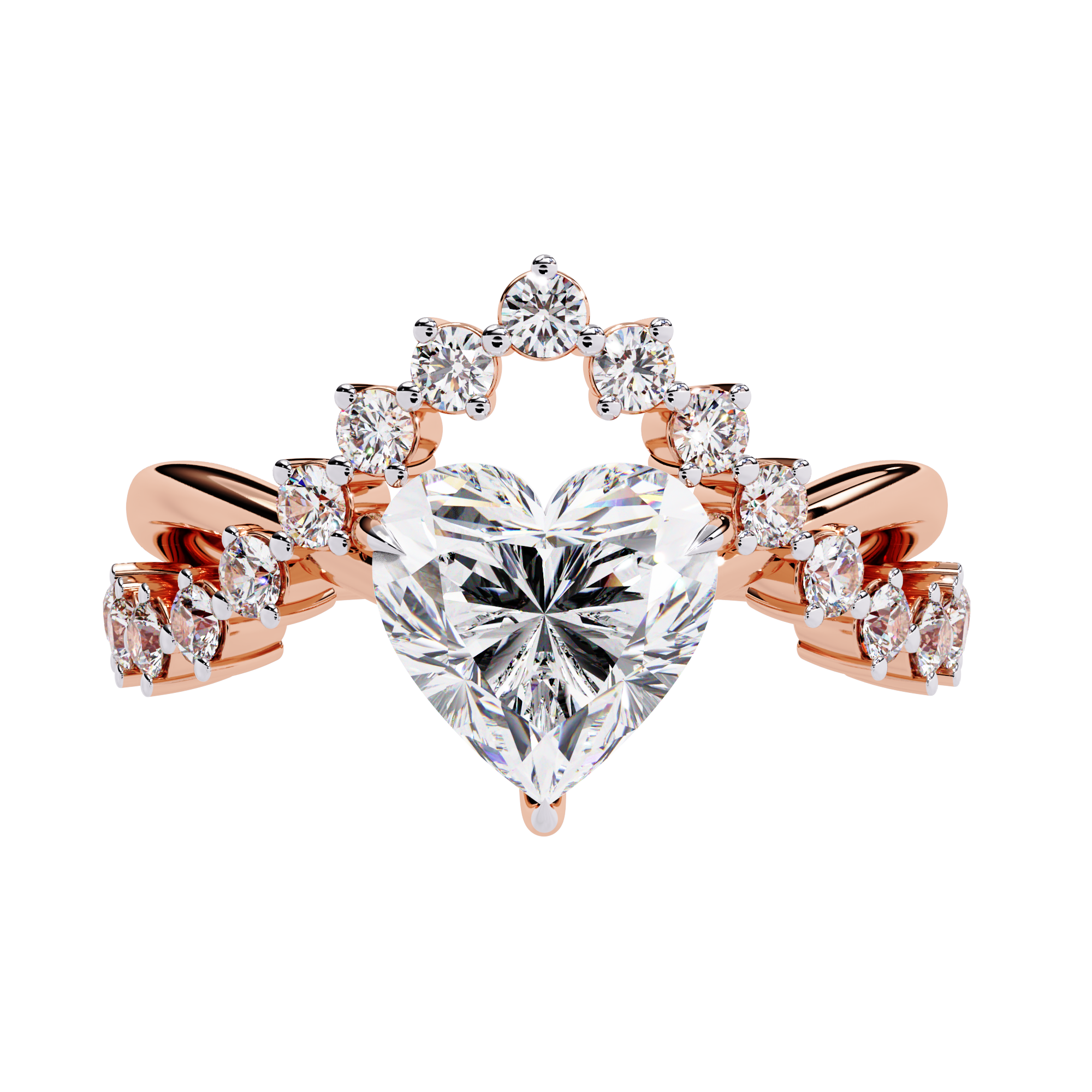Starlit Heart Halo Statement Ring | 925 Sterling Silver