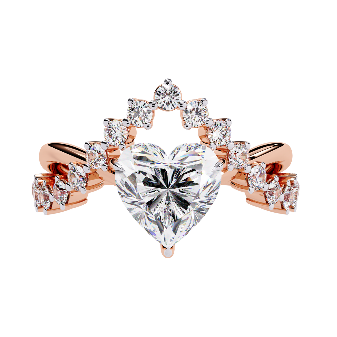 Starlit Heart Halo Statement Ring | 925 Sterling Silver