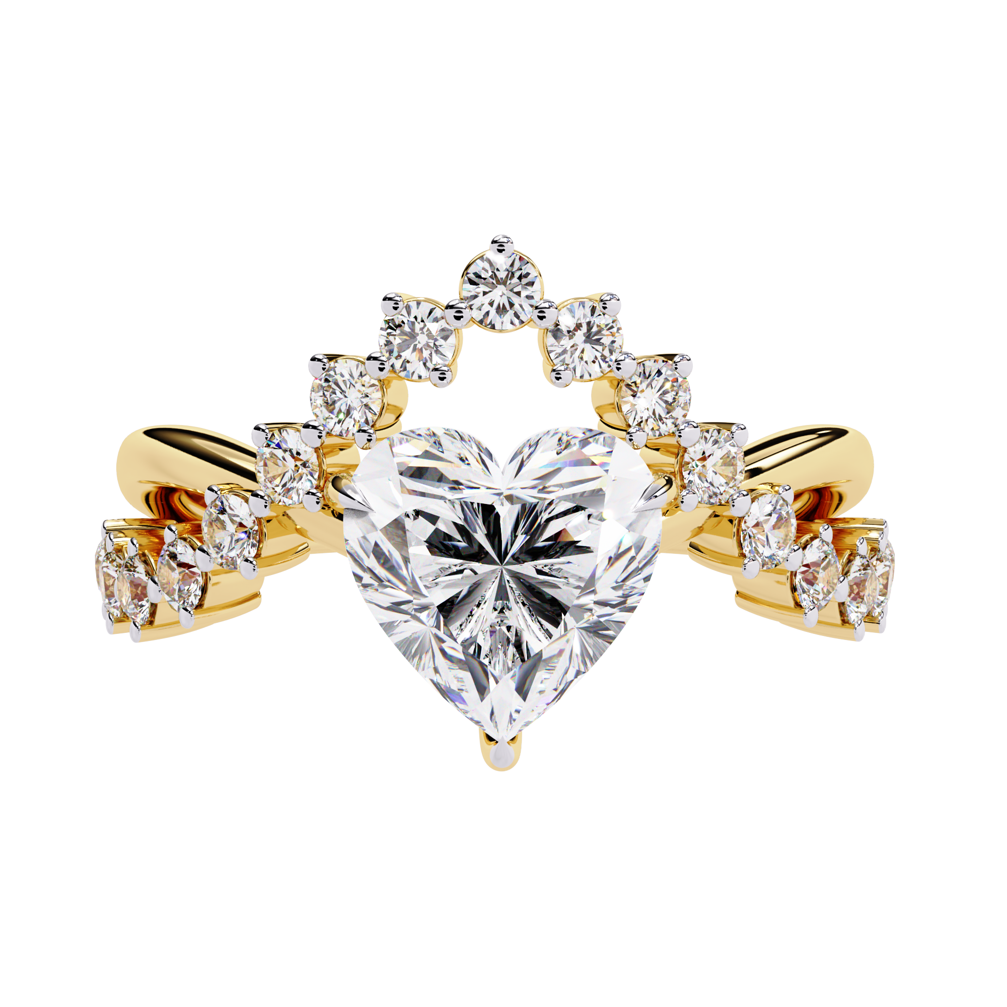 Starlit Heart Halo Statement Ring | 925 Sterling Silver