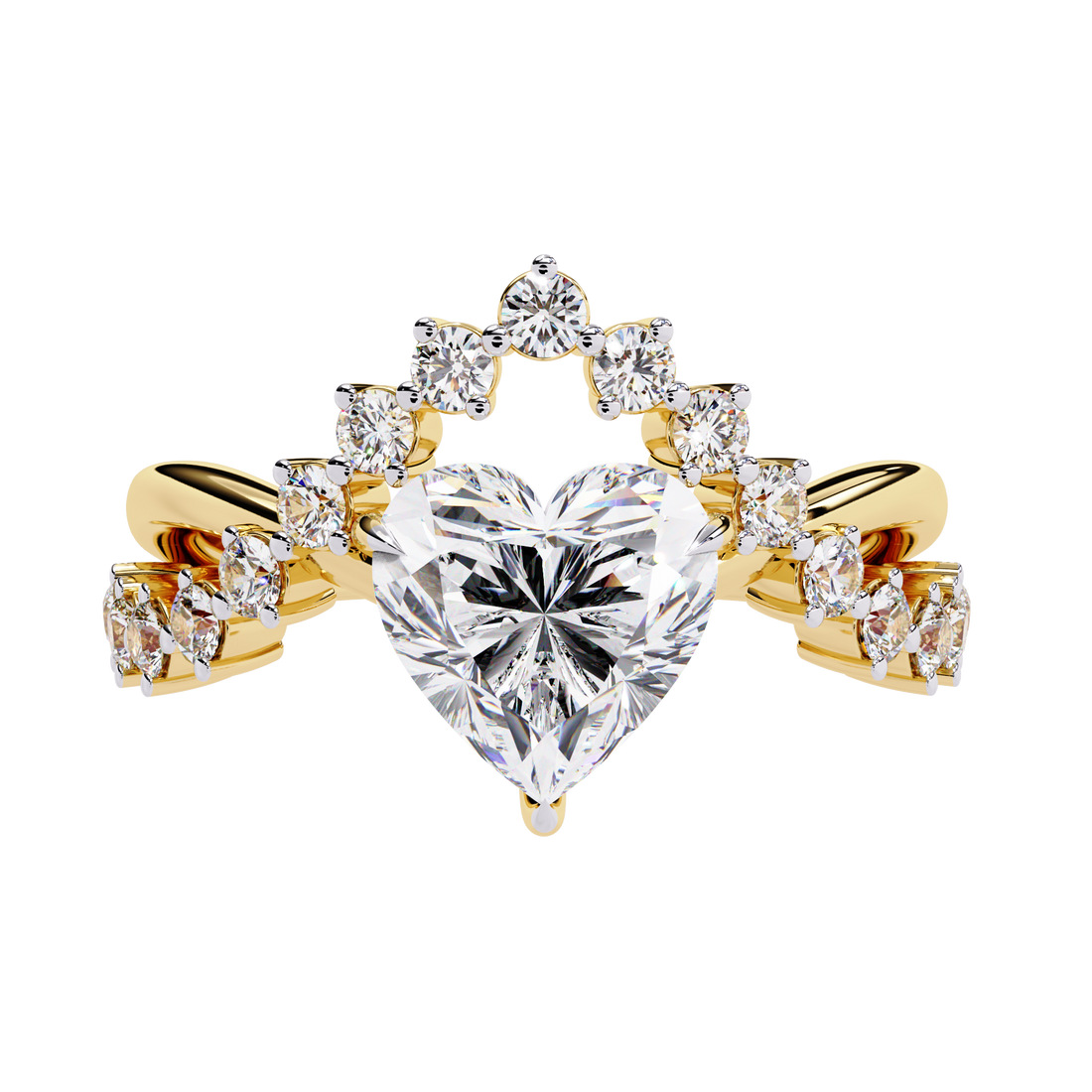Starlit Heart Halo Statement Ring | 925 Sterling Silver