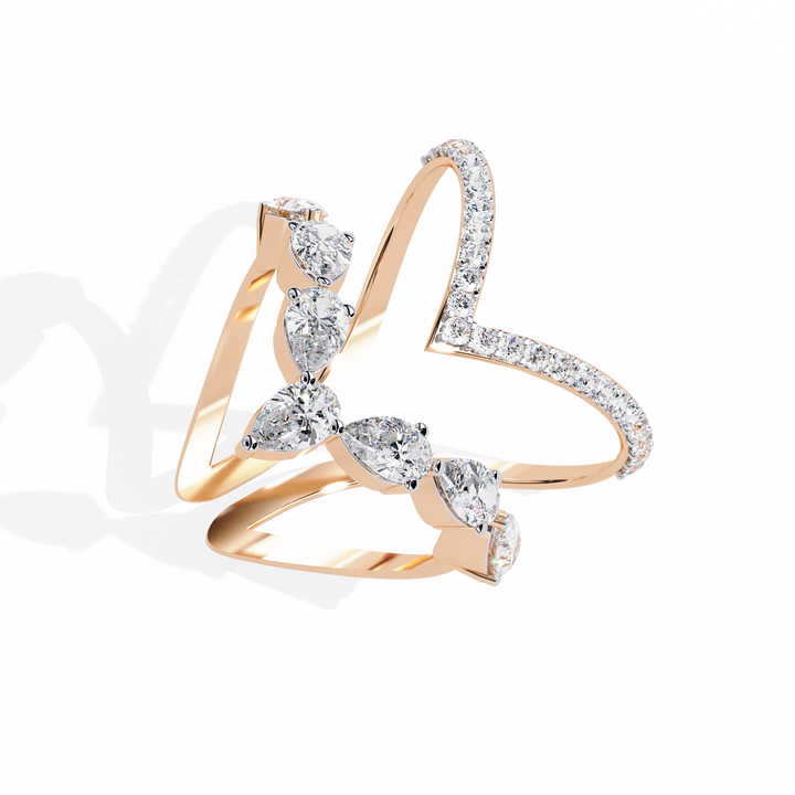 Luna Cascade Open Pear Ring | 925 Sterling Silver