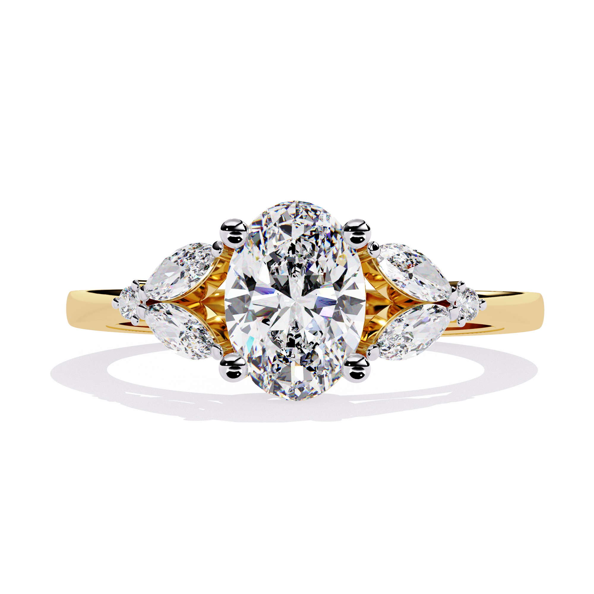 Celestial Oval Bloom Ring | 925 Sterling Silver
