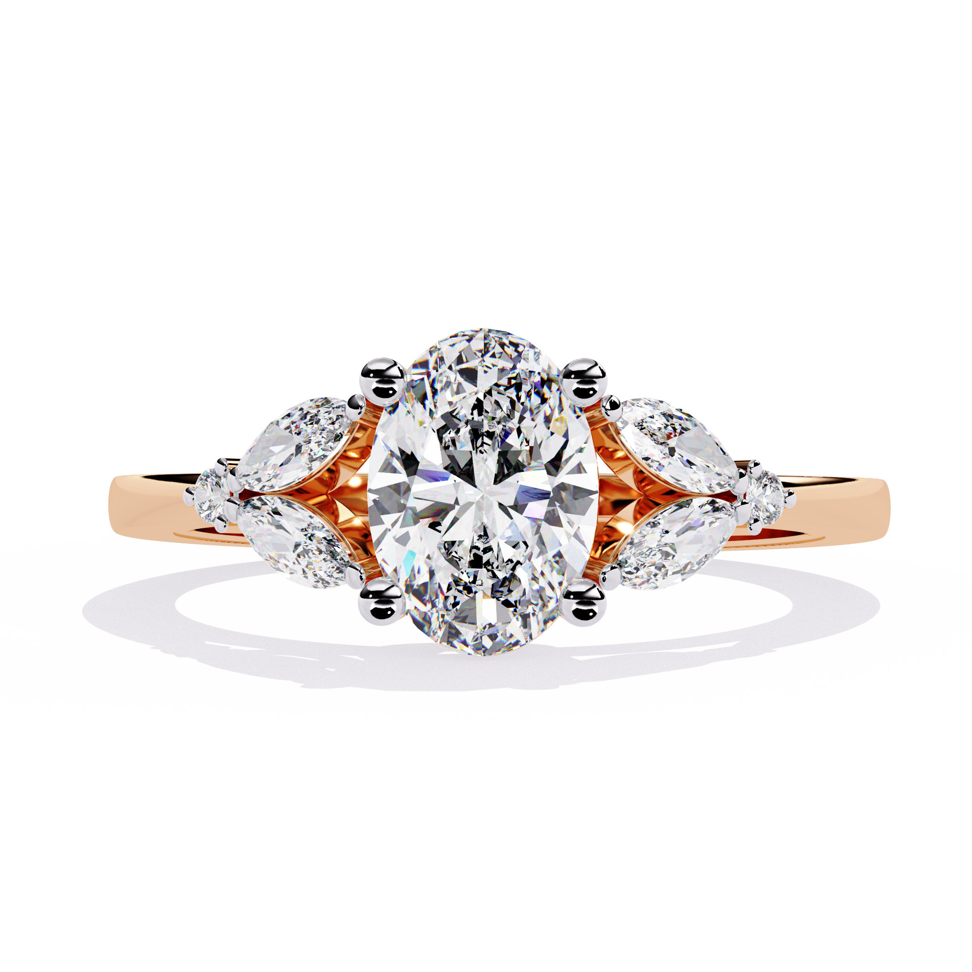 Celestial Oval Bloom Ring | 925 Sterling Silver