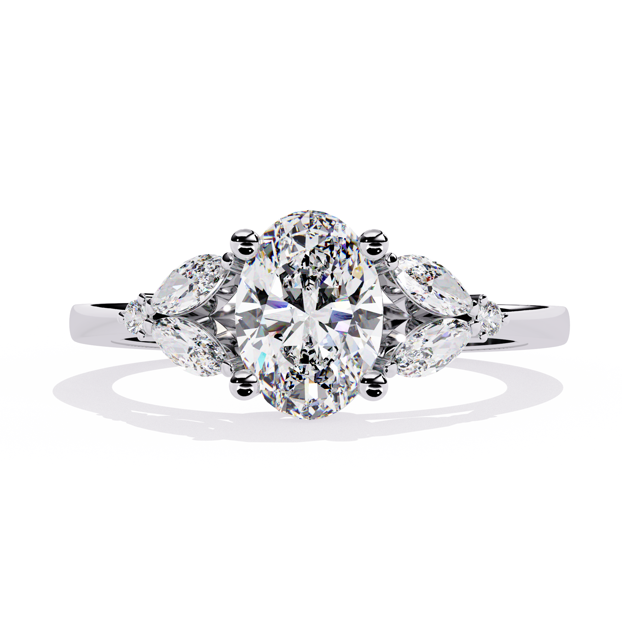 Celestial Oval Bloom Ring | 925 Sterling Silver