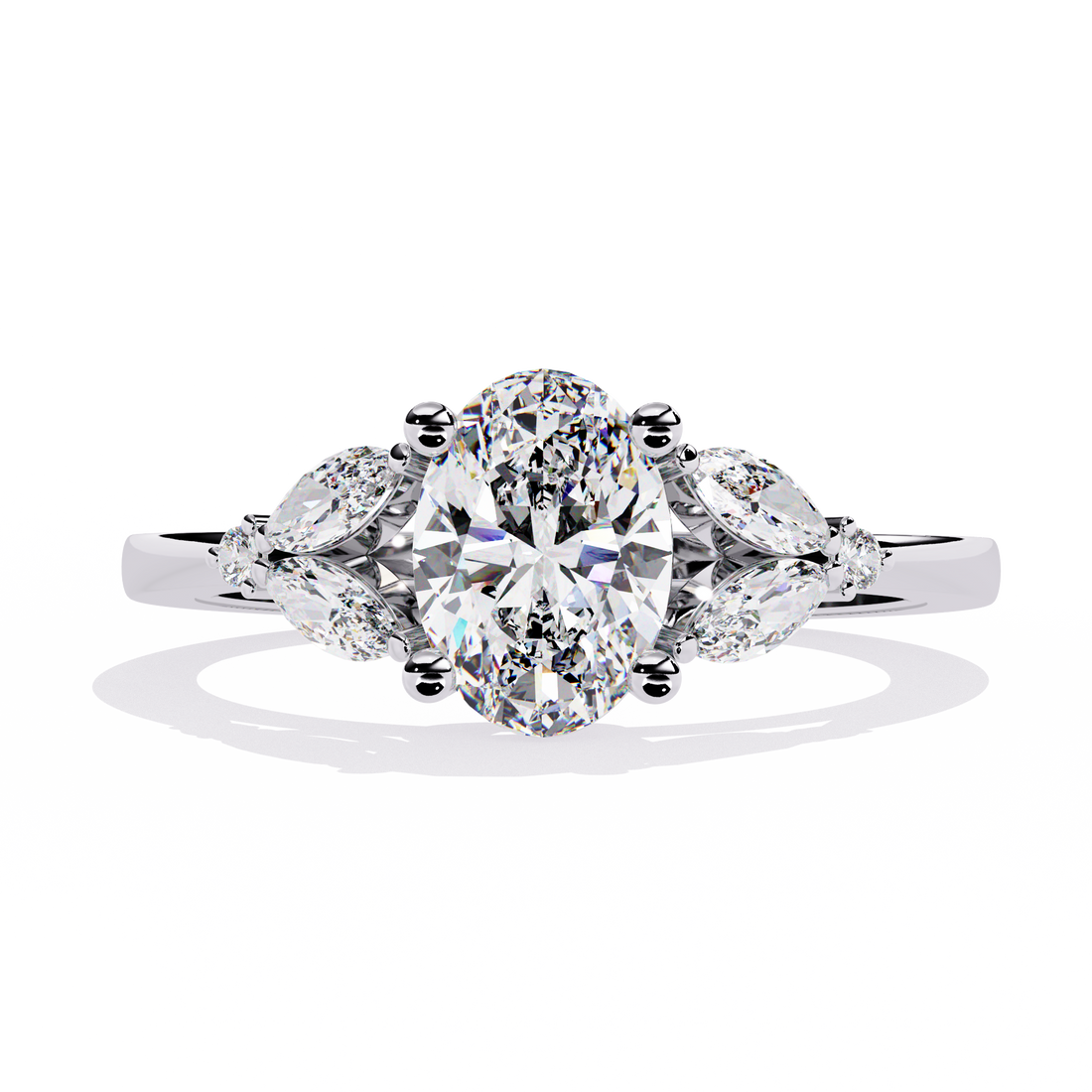 Celestial Oval Bloom Ring | 925 Sterling Silver
