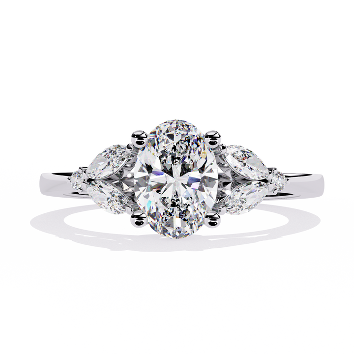 Celestial Oval Bloom Ring | 925 Sterling Silver
