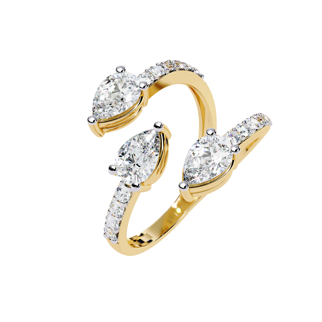 Aurora Pear-Cut Crossover Ring | 925 Sterling Silver