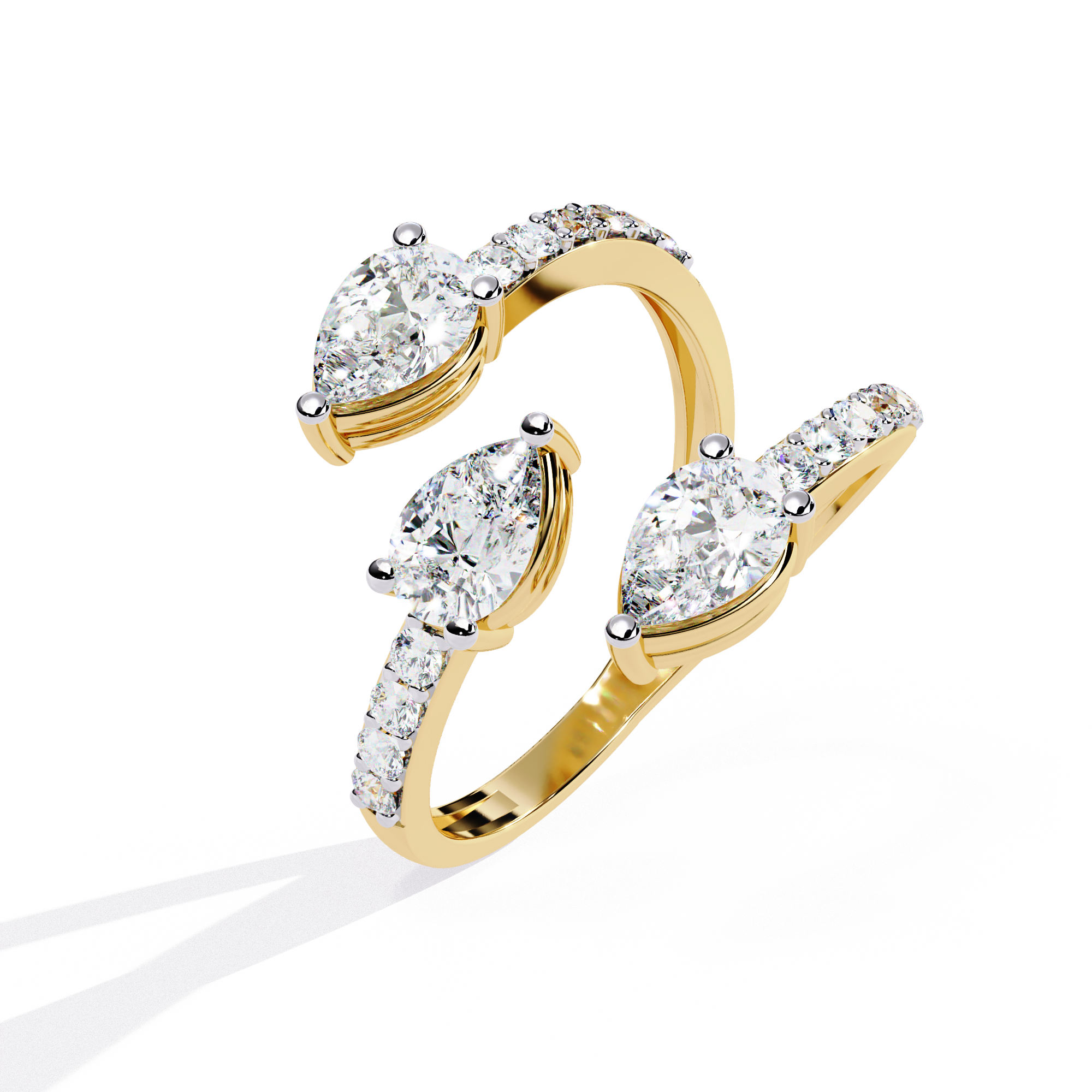 Aurora Pear-Cut Crossover Ring | 925 Sterling Silver
