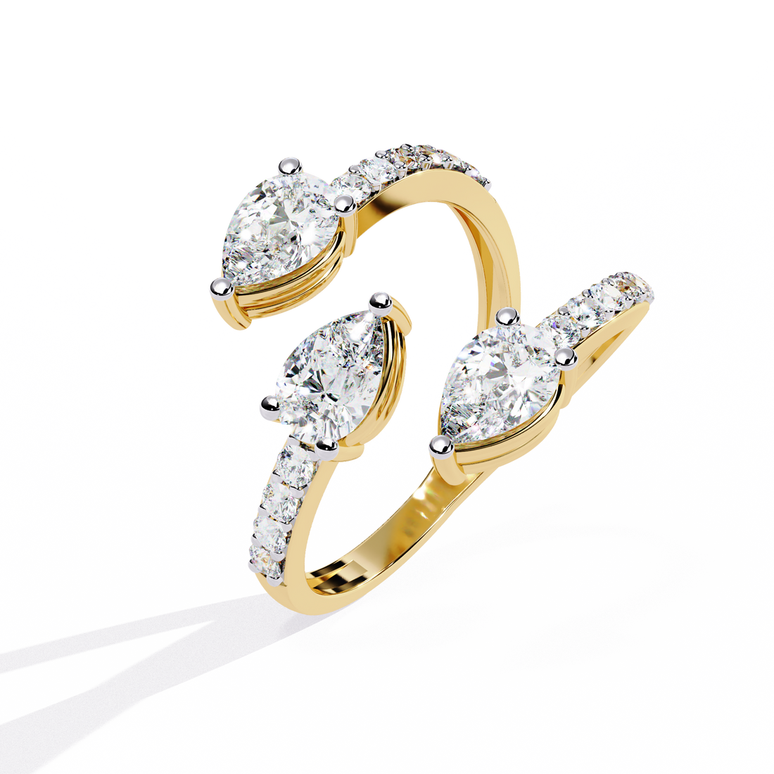 Aurora Pear-Cut Crossover Ring | 925 Sterling Silver