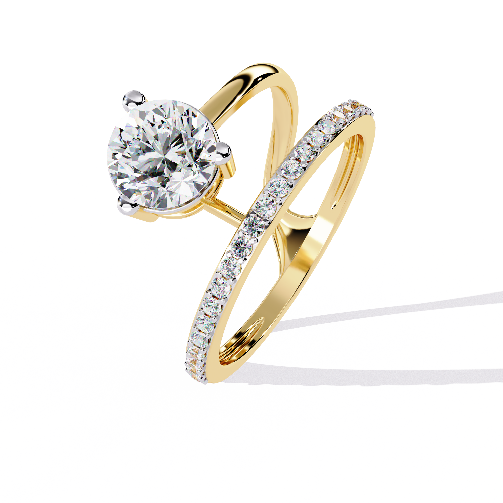 Eternal Loop Round-Cut Diamond Ring Set