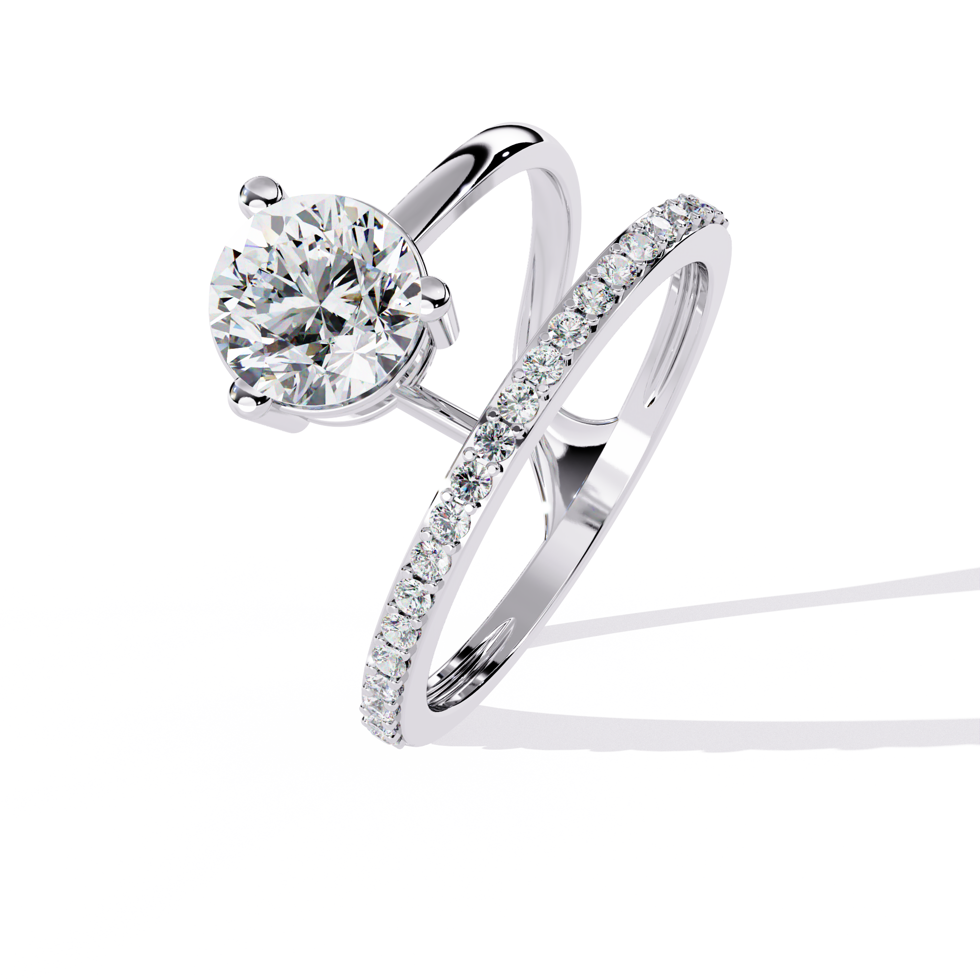 Eternal Loop Round-Cut Diamond Ring Set