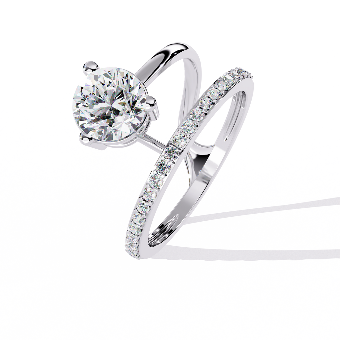 Eternal Loop Round-Cut Diamond Ring Set