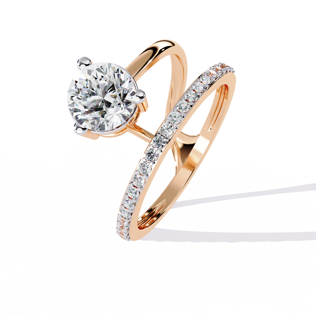 Eternal Loop Round-Cut Diamond Ring Set