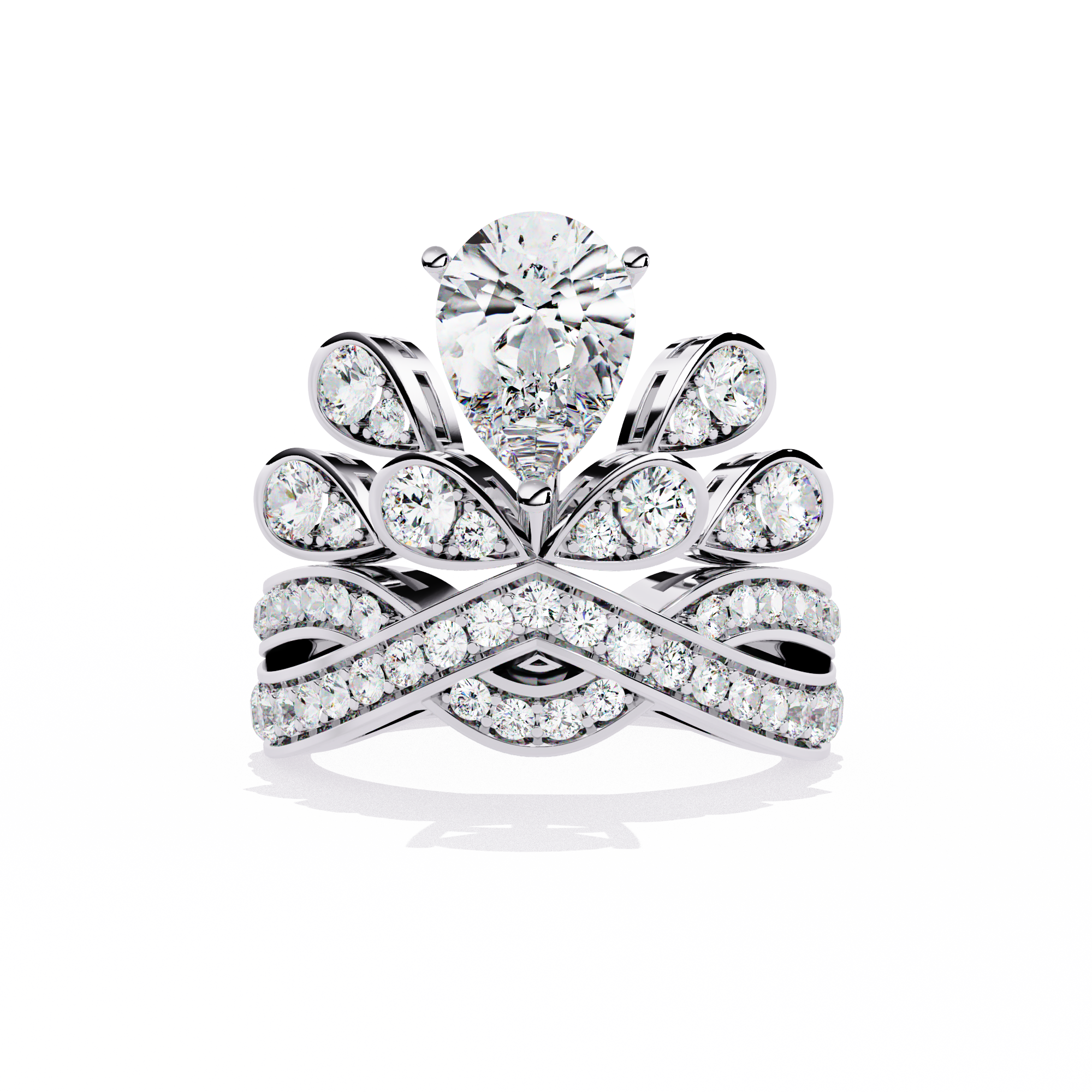 Majestic Tiara Diamond Bridal Ring