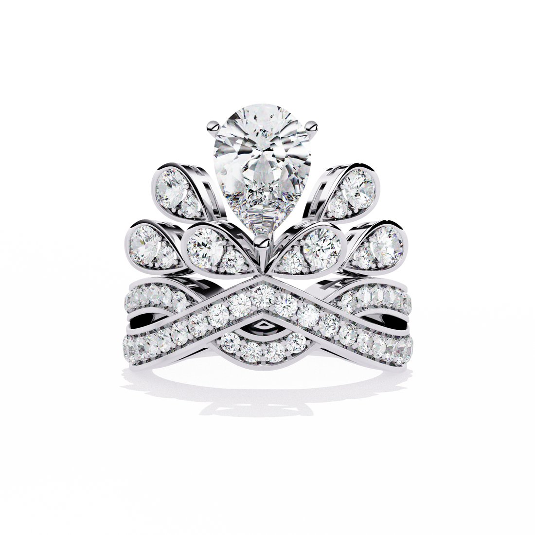 Majestic Tiara Diamond Bridal Ring