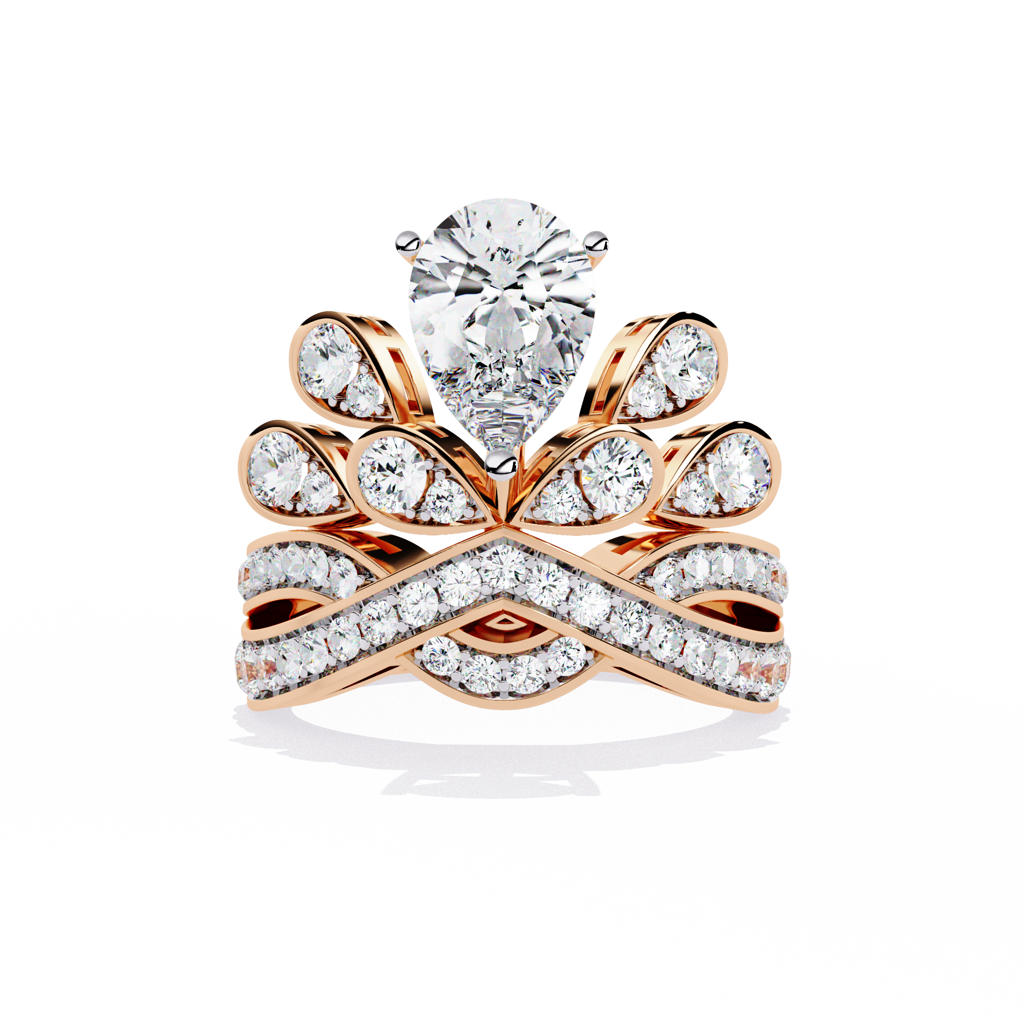 Majestic Tiara Diamond Bridal Ring