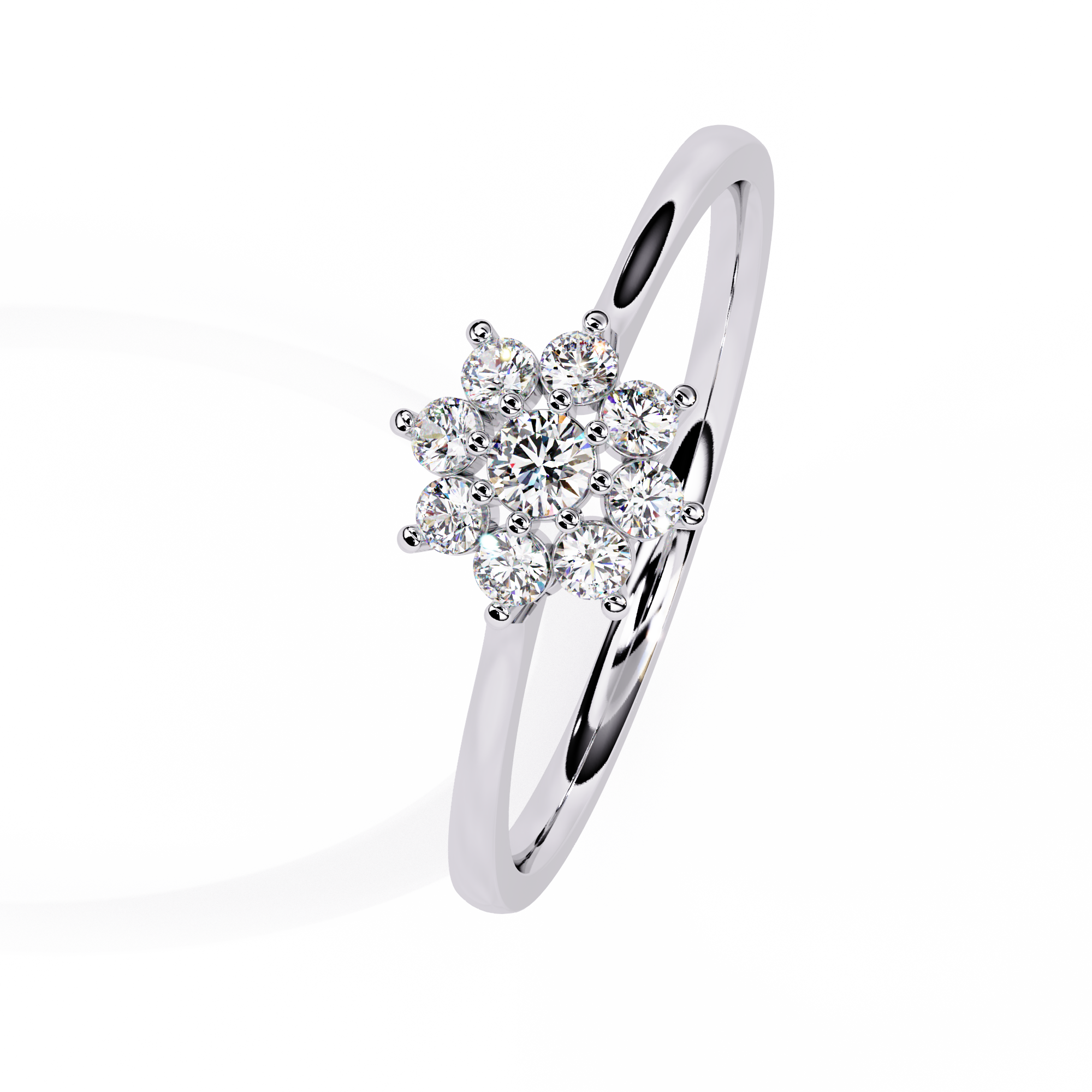 Blossom Radiance Floral Halo Ring | 925 Sterling Silver
