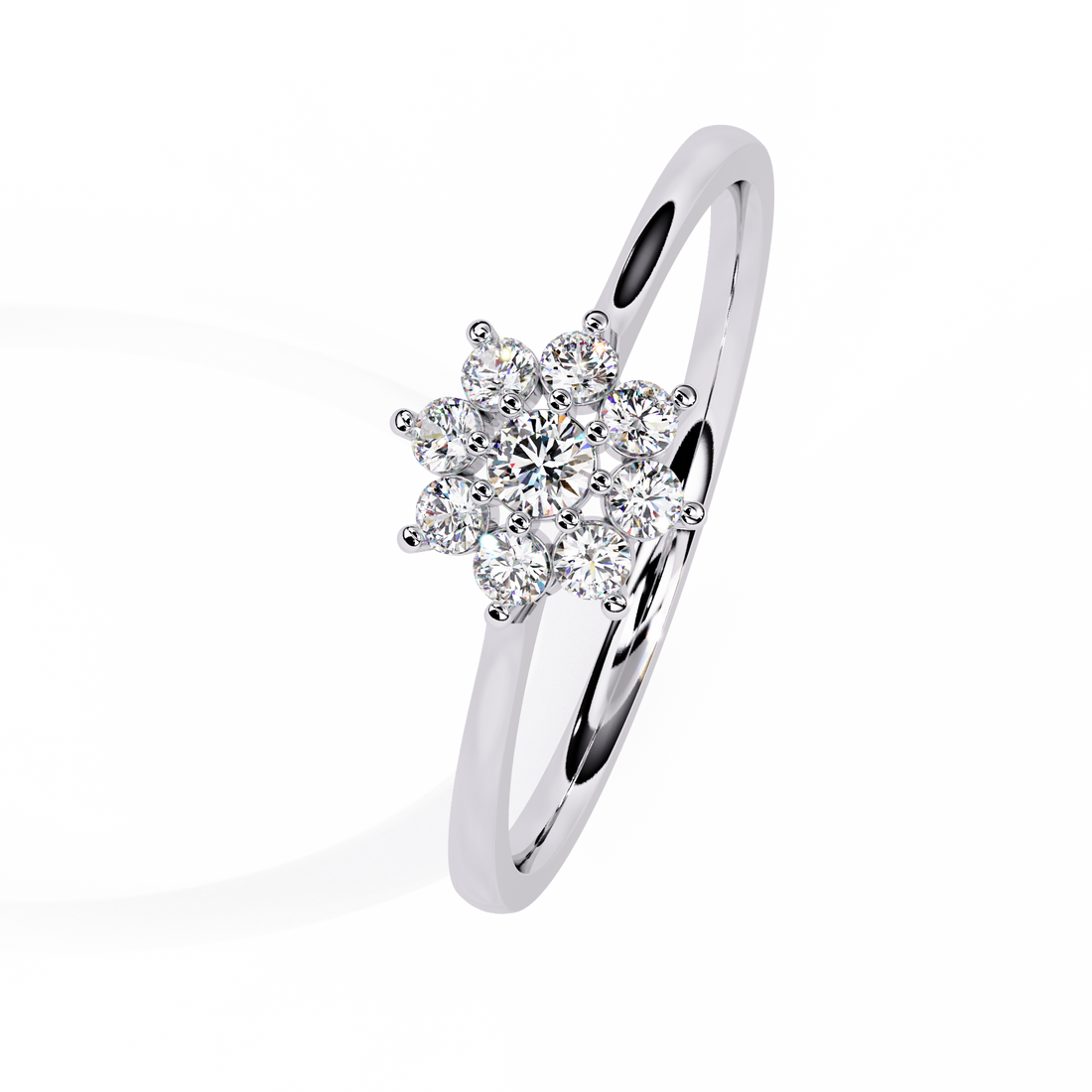 Blossom Radiance Floral Halo Ring | 925 Sterling Silver