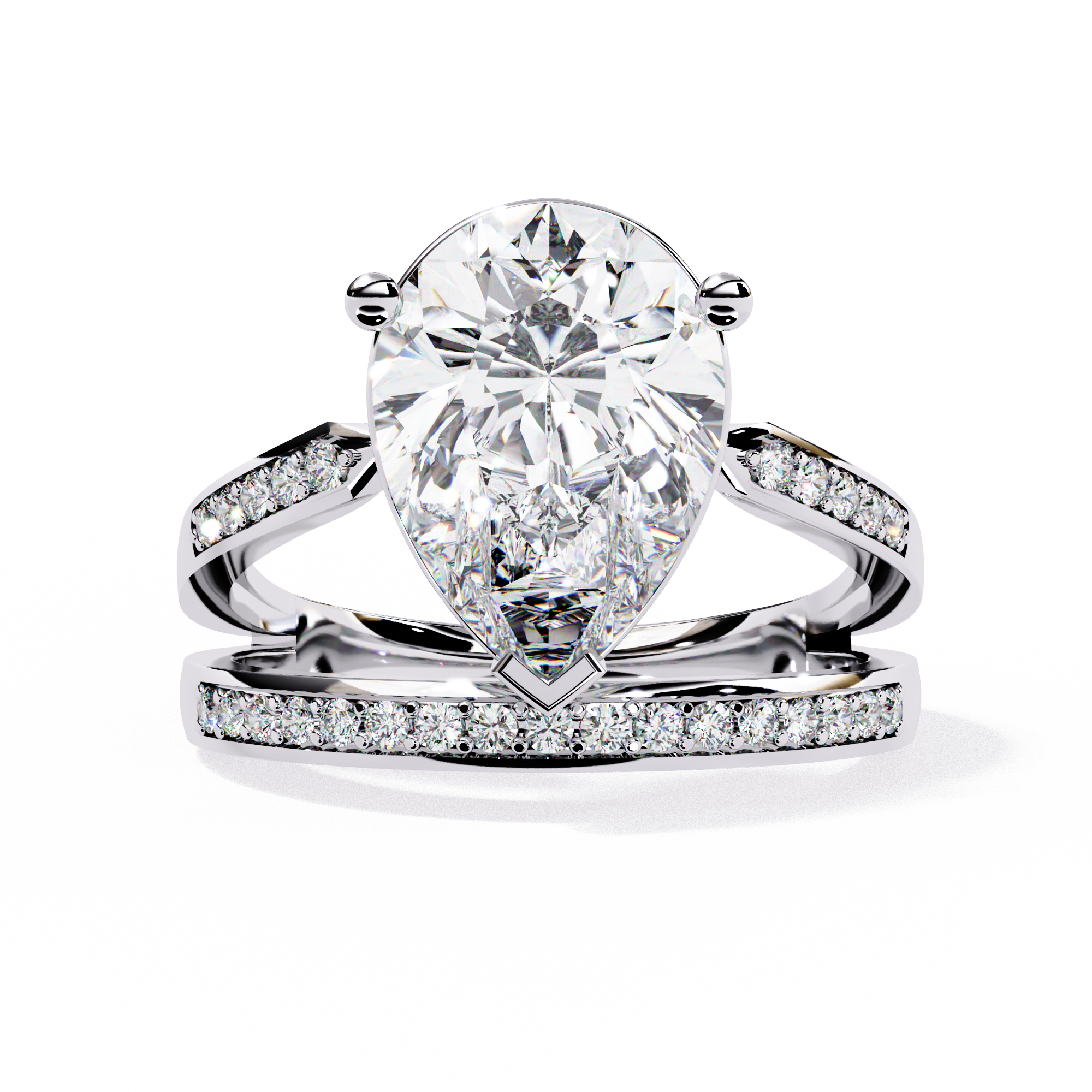 Celestial Teardrop Pear Solitaire Ring | 925 Sterling Silver