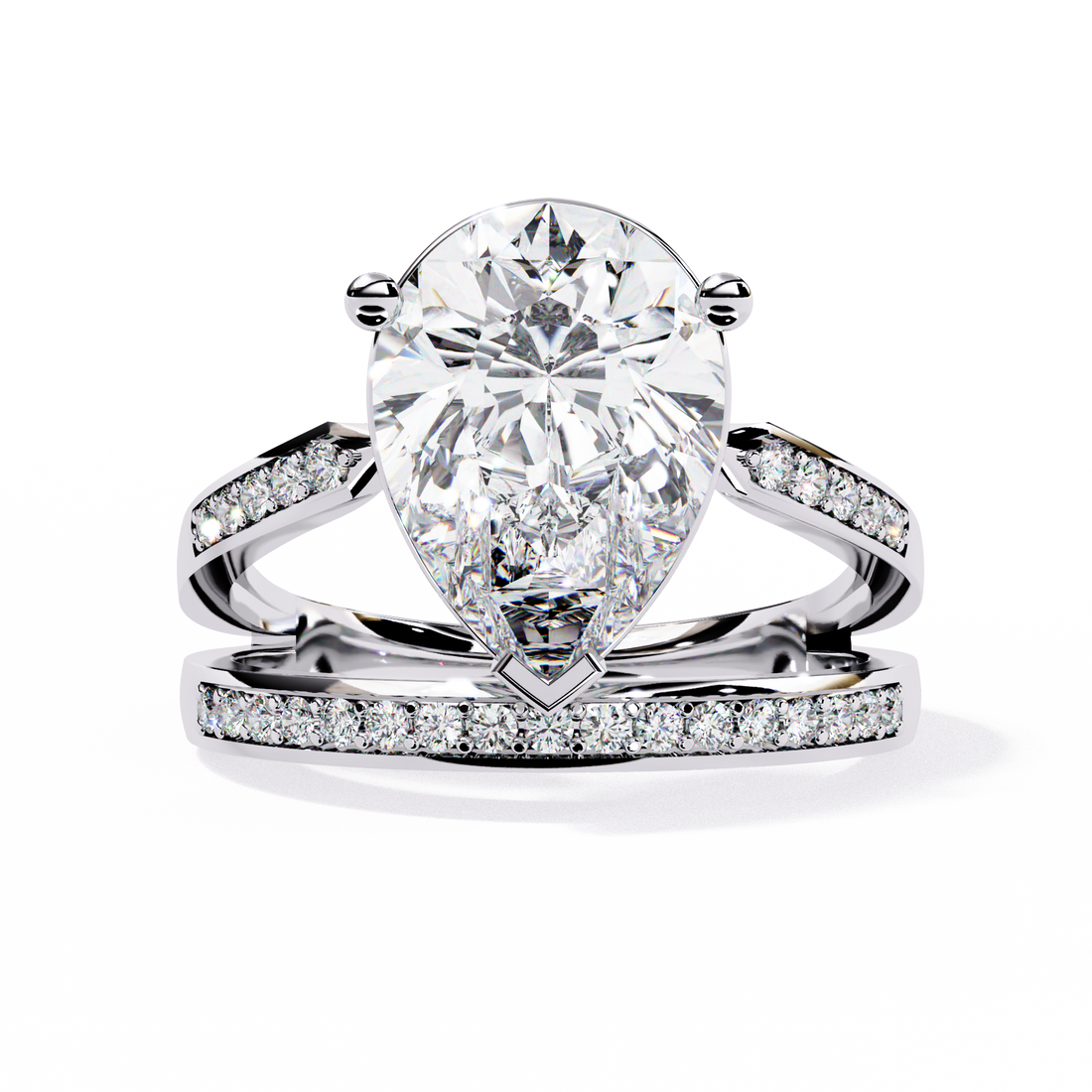 Celestial Teardrop Pear Solitaire Ring | 925 Sterling Silver
