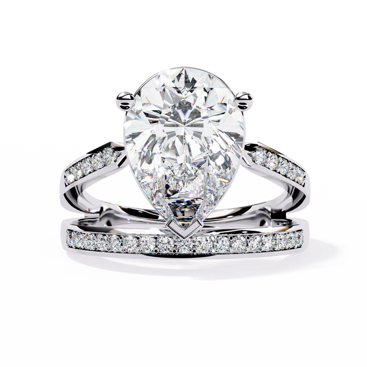 Celestial Teardrop Pear Solitaire Ring | 925 Sterling Silver