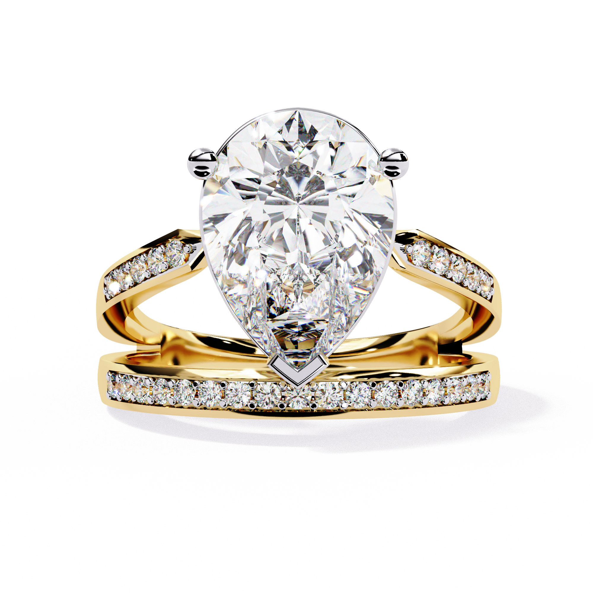 Celestial Teardrop Pear Solitaire Ring | 925 Sterling Silver