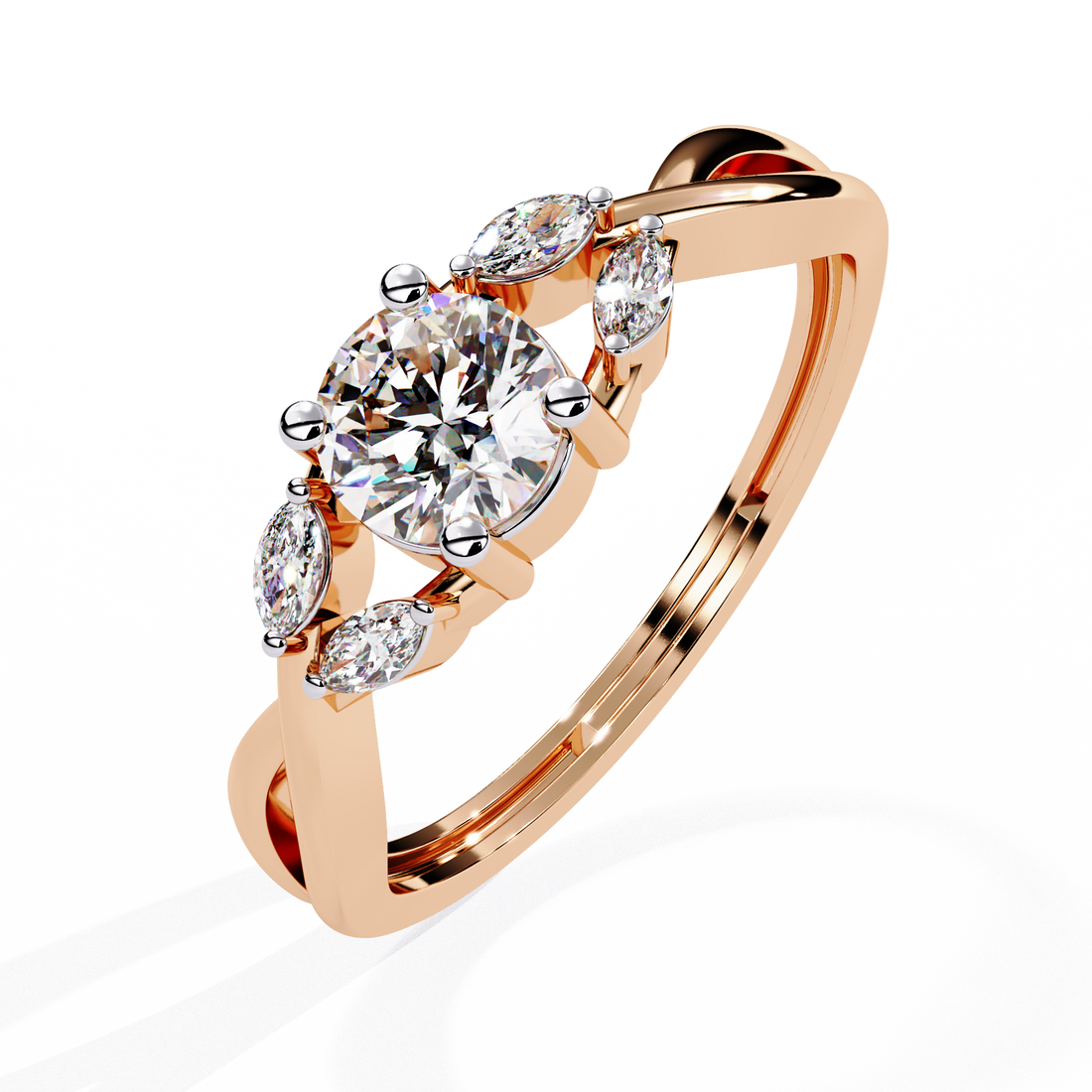 Eternal Blossom Marquise-Accent Solitaire Ring | 925 Sterling Silver
