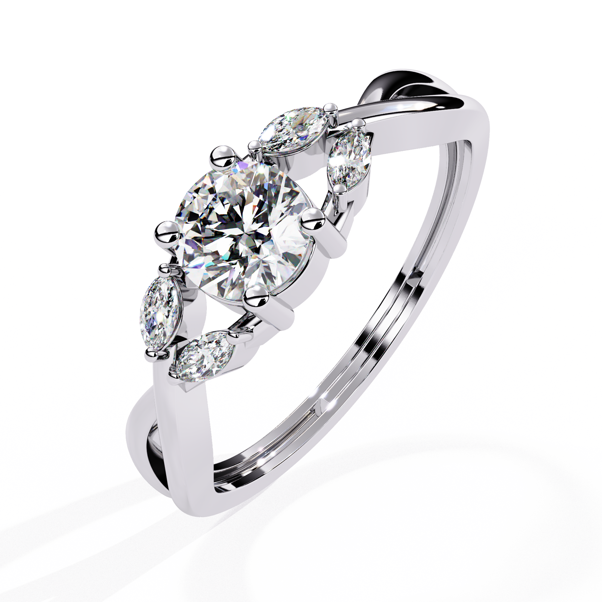 Eternal Blossom Marquise-Accent Solitaire Ring | 925 Sterling Silver