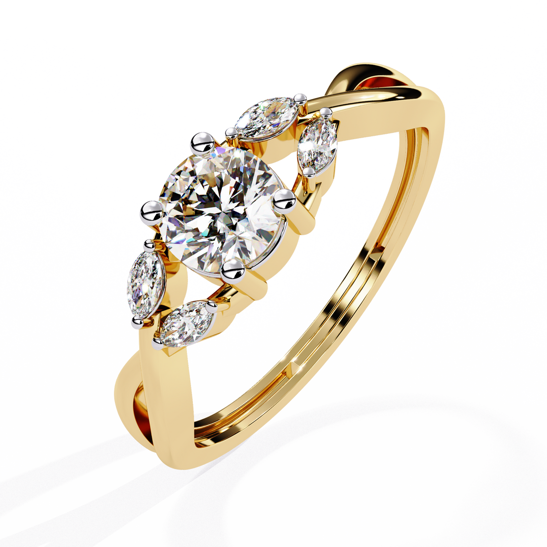 Eternal Blossom Marquise-Accent Solitaire Ring | 925 Sterling Silver