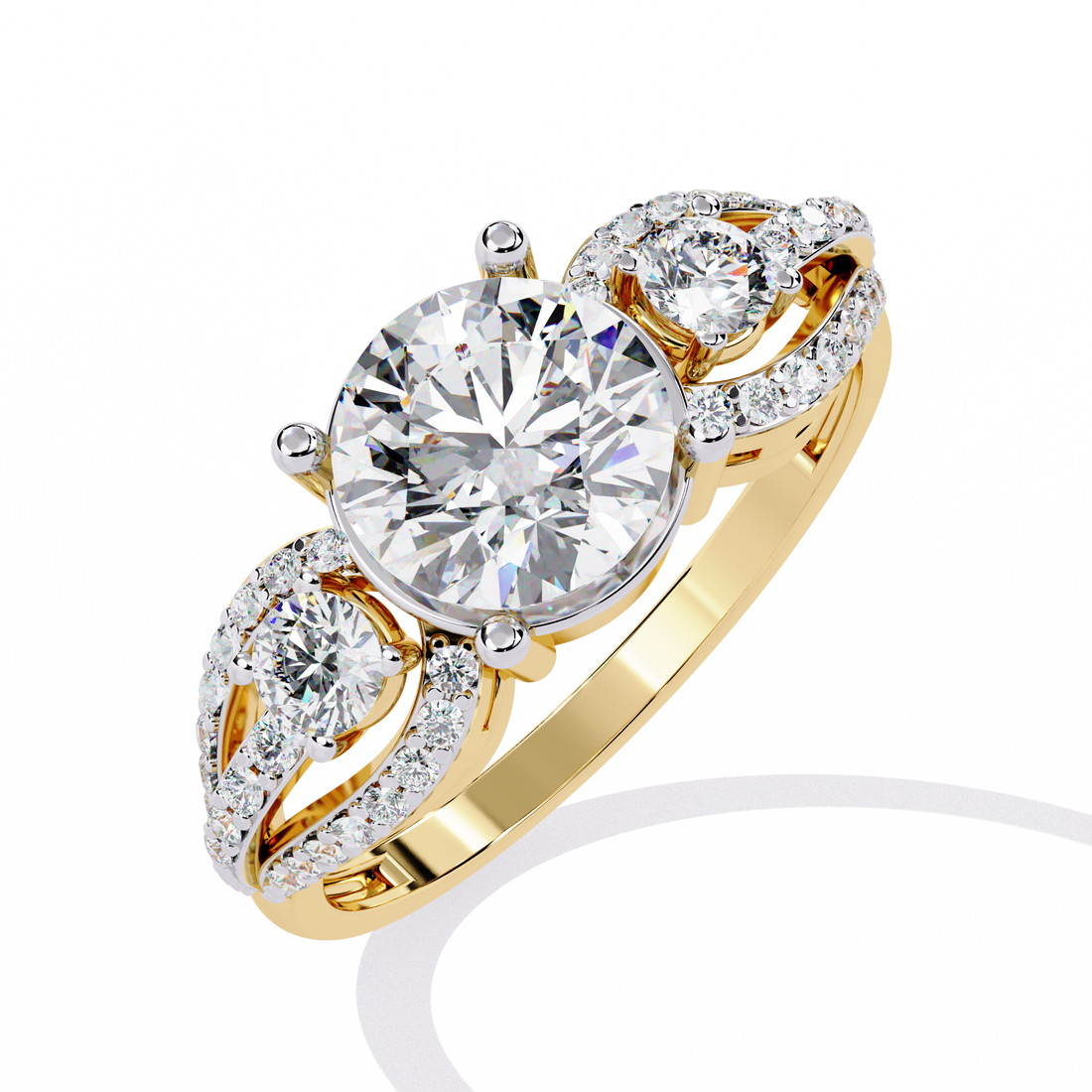 Luna Heritage Round-Cut Trinity Ring | 925 Silver