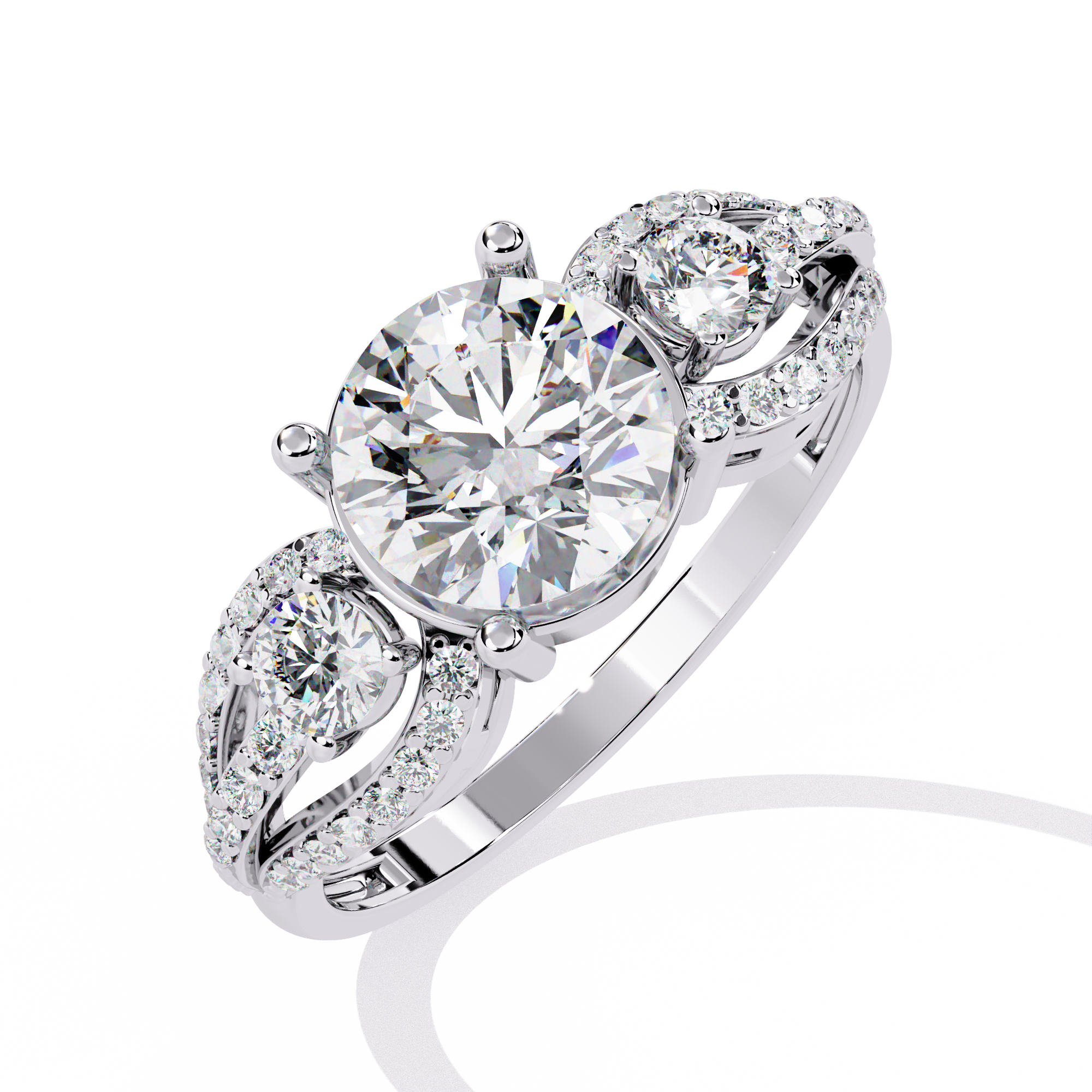 Luna Heritage Round-Cut Trinity Ring | 925 Silver