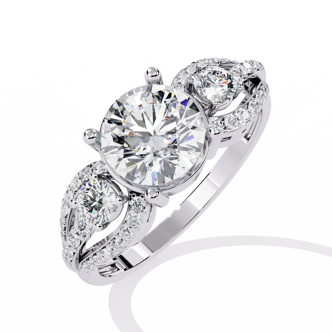 Luna Heritage Round-Cut Trinity Ring | 925 Silver