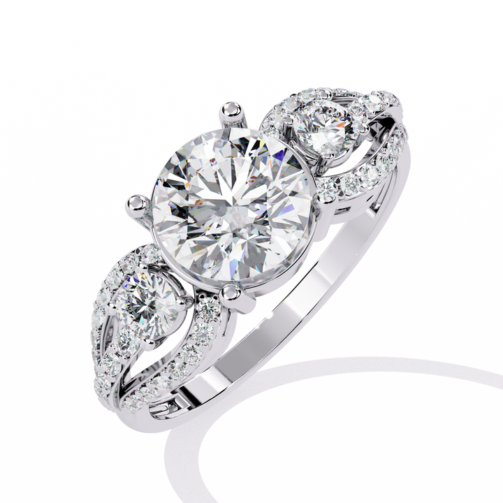 Luna Heritage Round-Cut Trinity Ring | 925 Silver