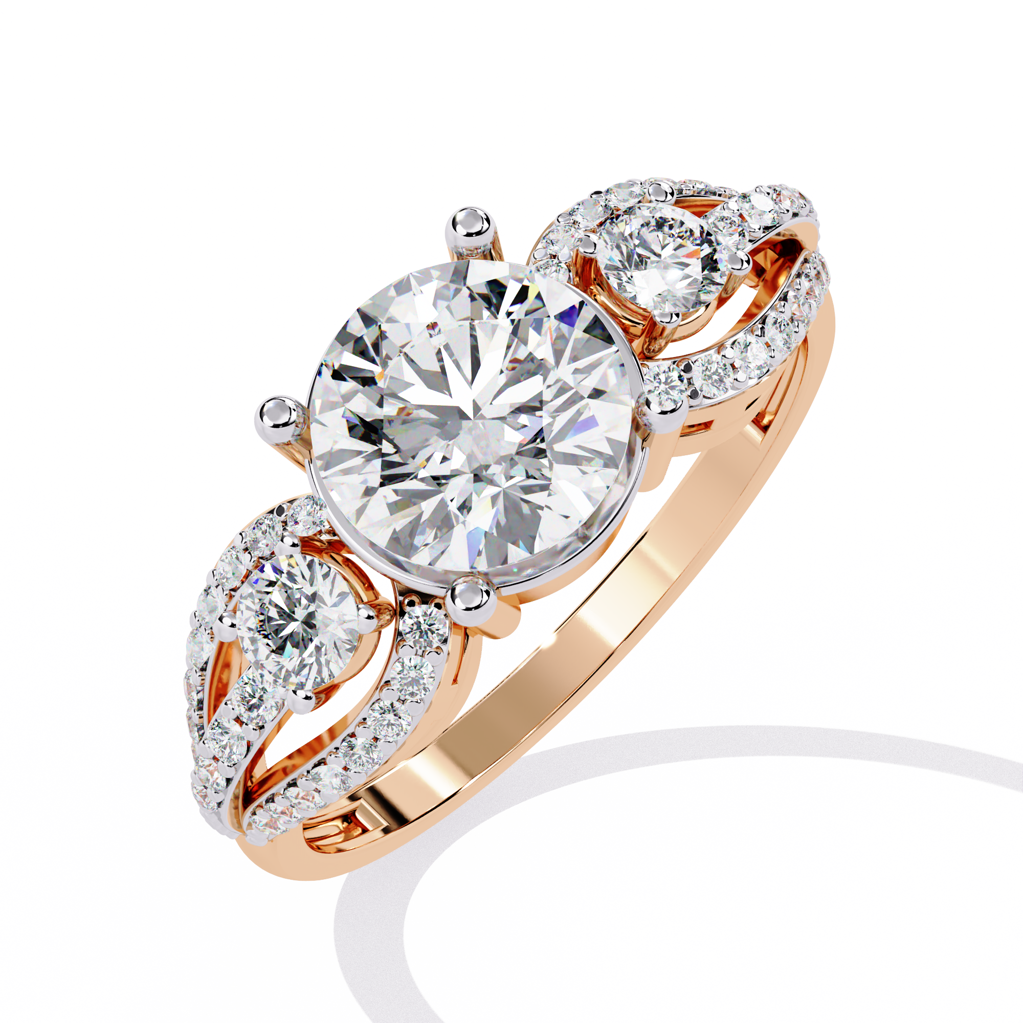Luna Heritage Round-Cut Trinity Ring | 925 Silver