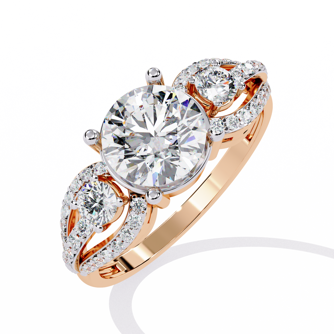 Luna Heritage Round-Cut Trinity Ring | 925 Silver