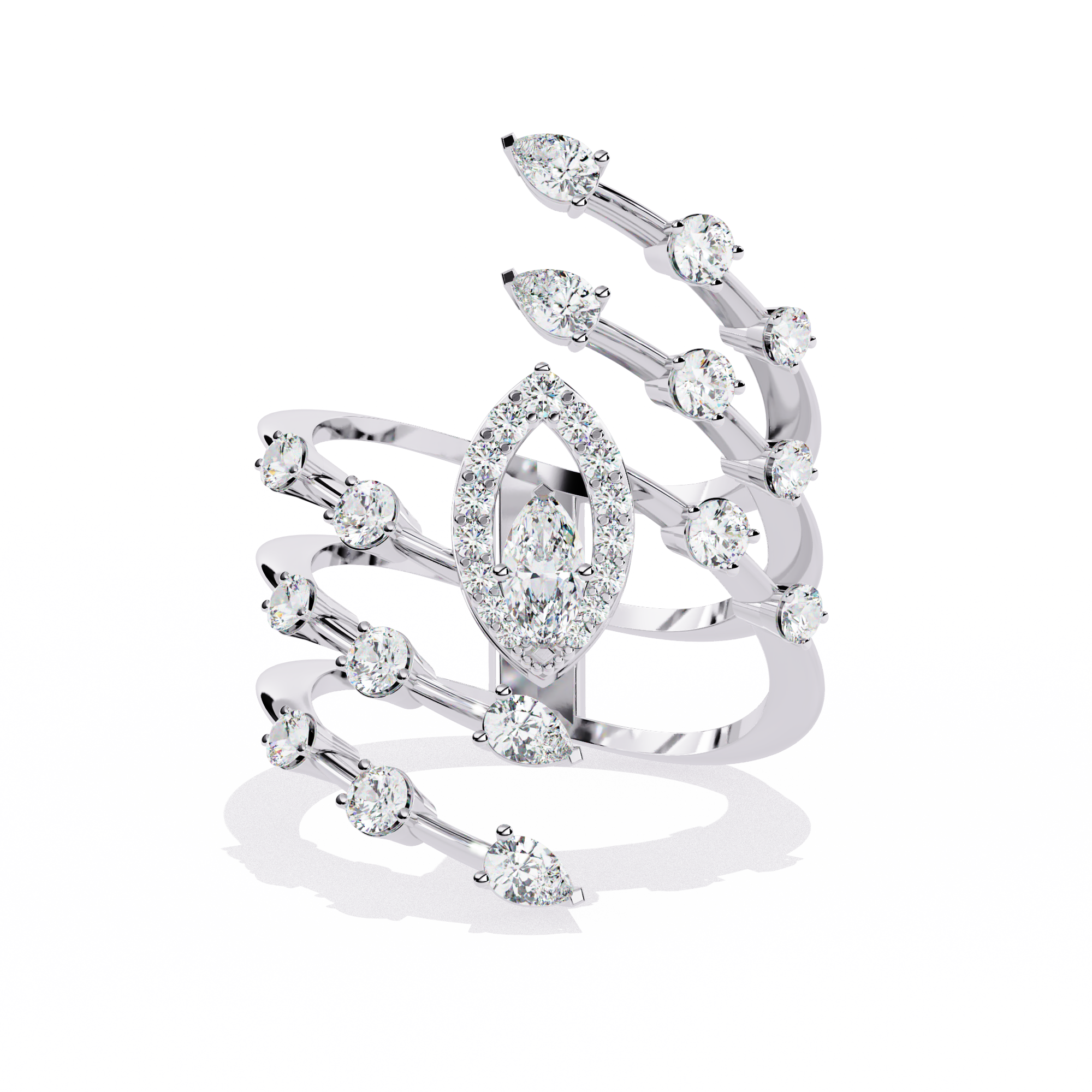 Celestial Spiral Marquise Ring | 925 Pure Sterling Silver