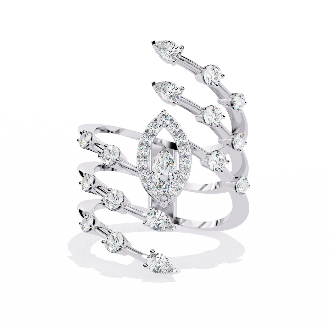 Celestial Spiral Marquise Ring | 925 Pure Sterling Silver