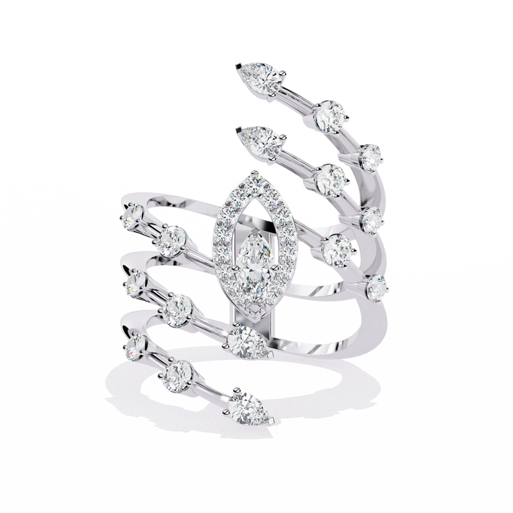 Celestial Spiral Marquise Ring | 925 Pure Sterling Silver