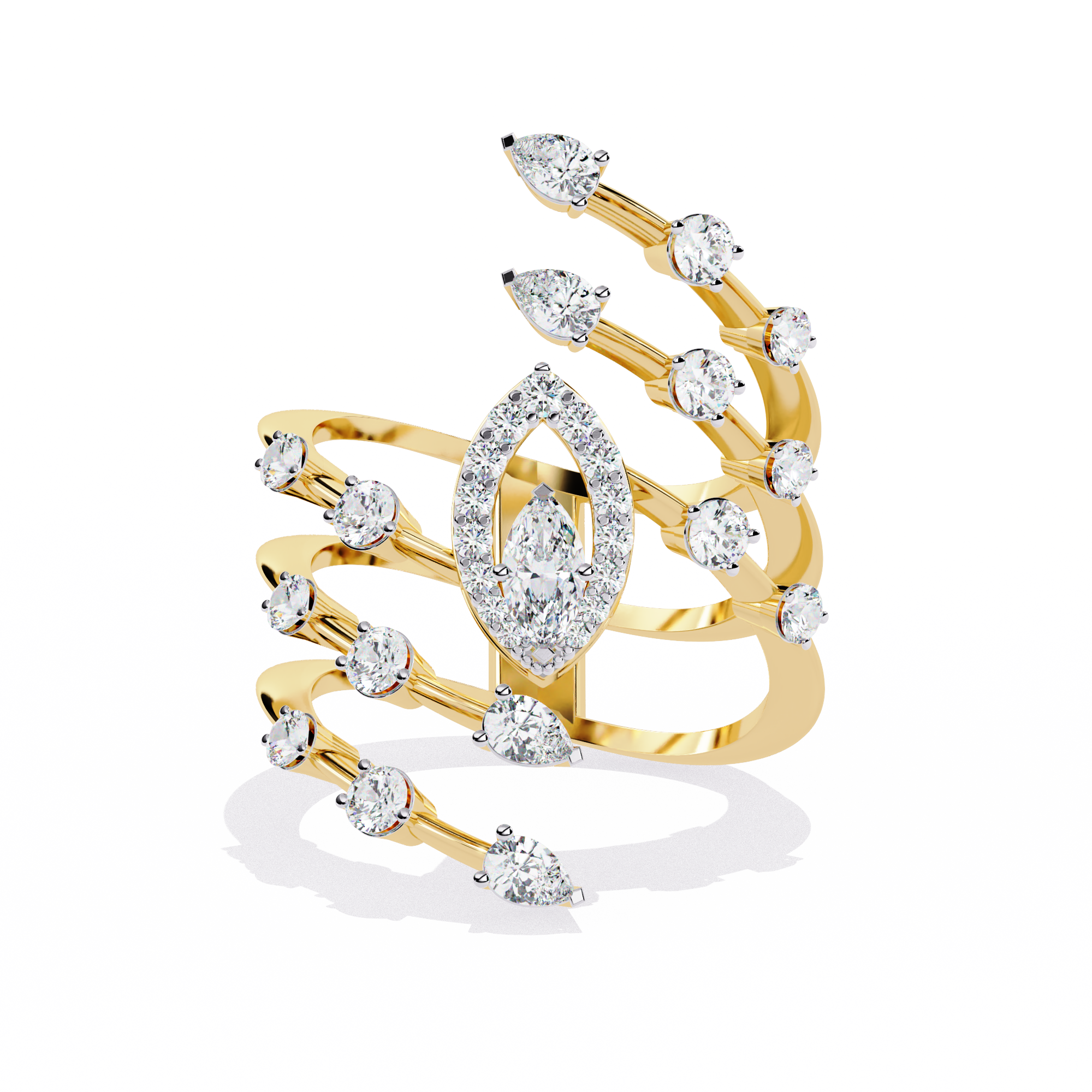 Celestial Spiral Marquise Ring | 925 Pure Sterling Silver