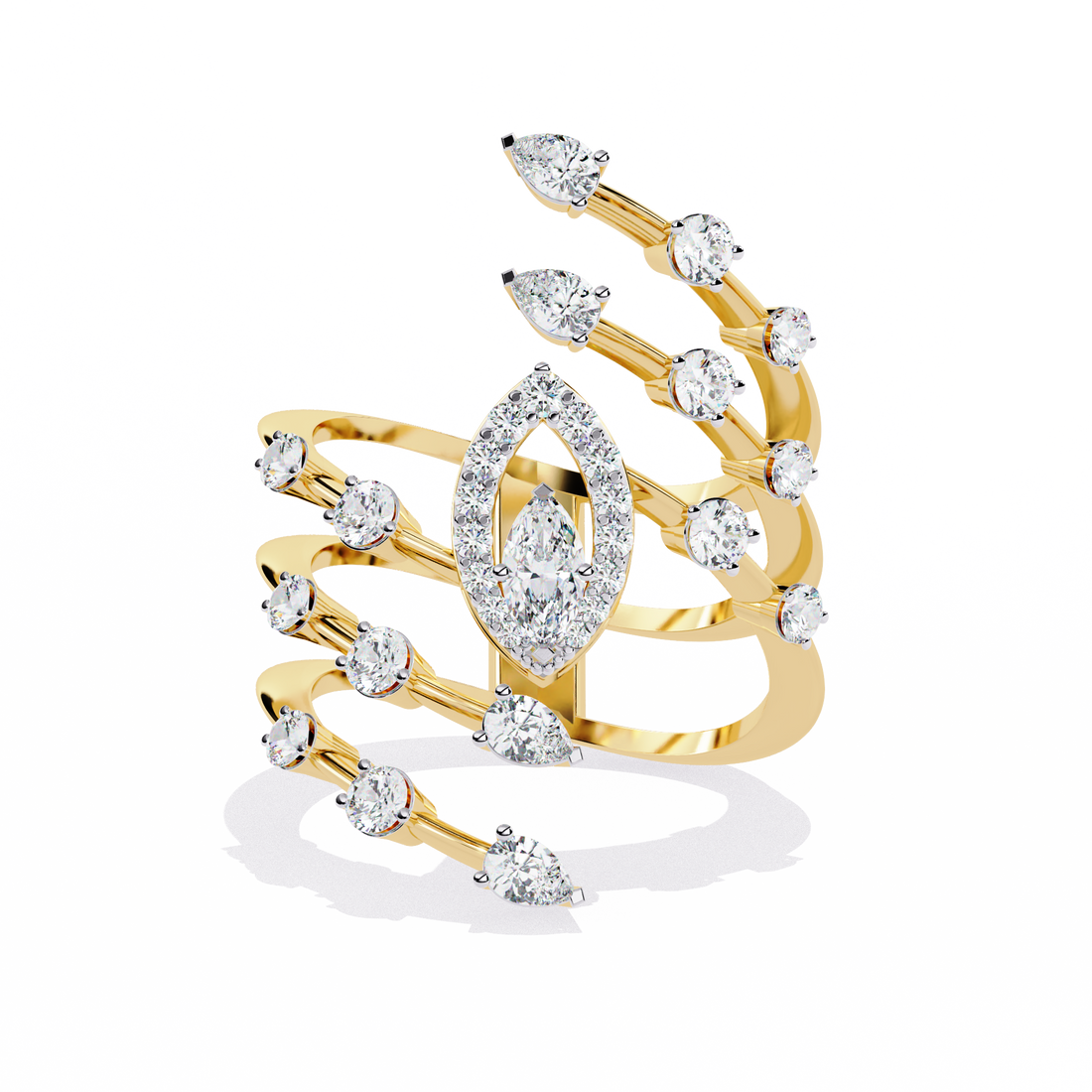 Celestial Spiral Marquise Ring | 925 Pure Sterling Silver