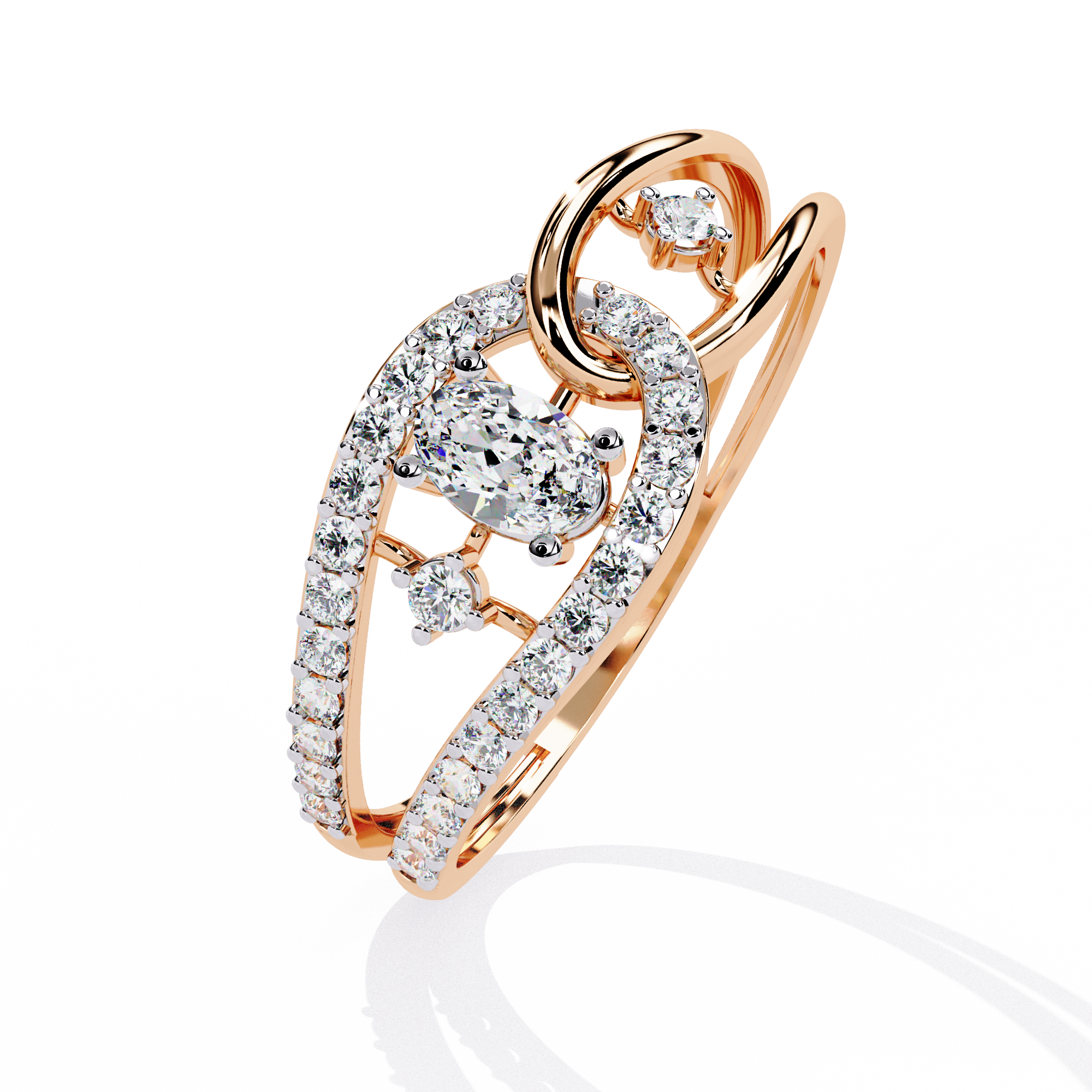 Seraphina Loop Pear Halo Ring | 925 Sterling Silver