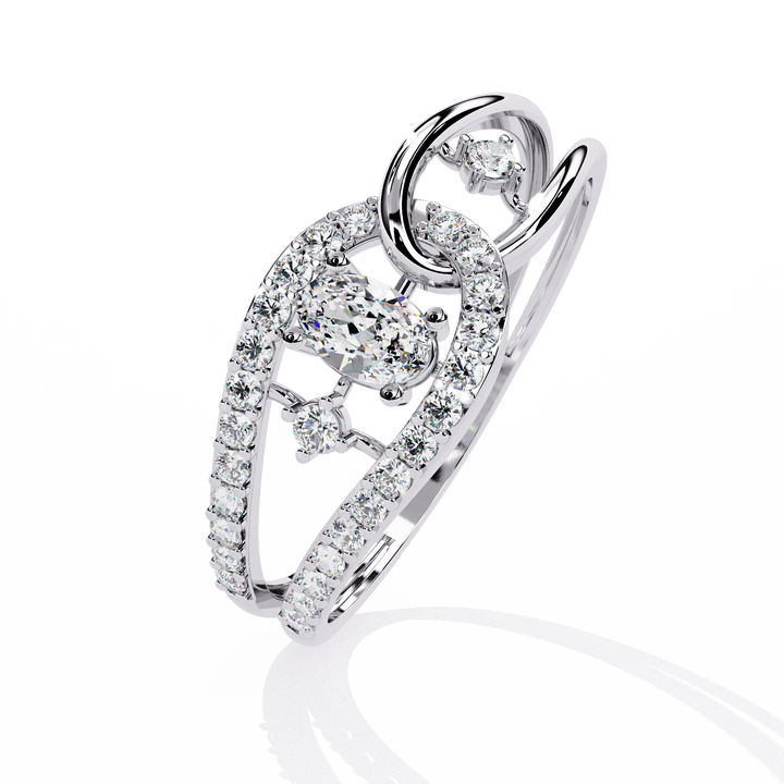 Seraphina Loop Pear Halo Ring | 925 Sterling Silver