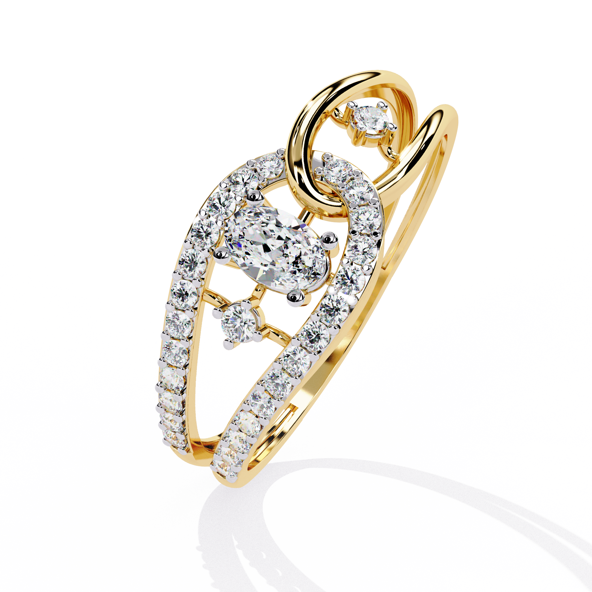 Seraphina Loop Pear Halo Ring | 925 Sterling Silver